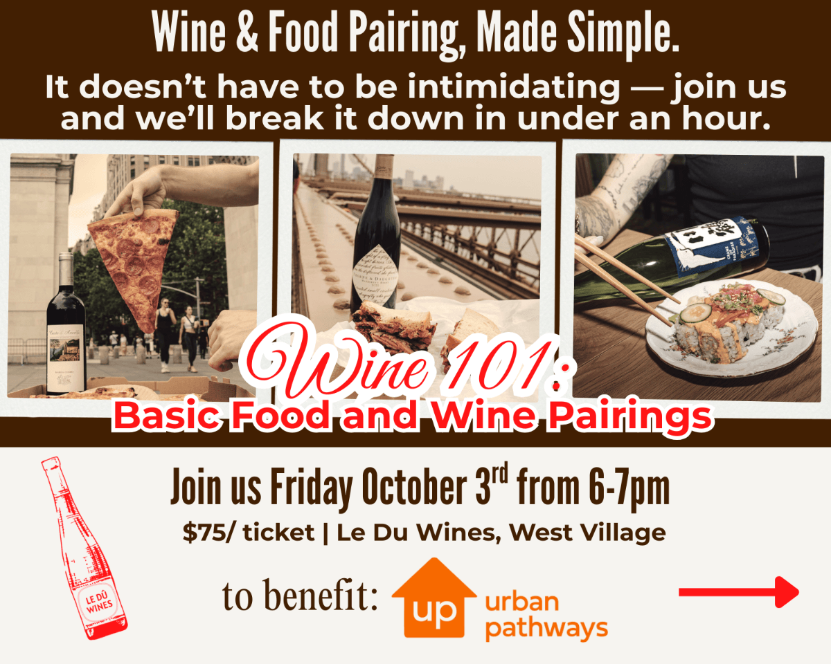Wine 101: Food & Wine Pairings, Benefiting Urban Pathways